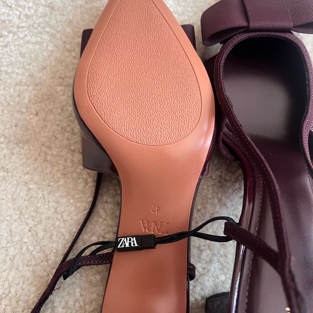 ZARA slingback heeled shoes with bow - Picture 3 of 5